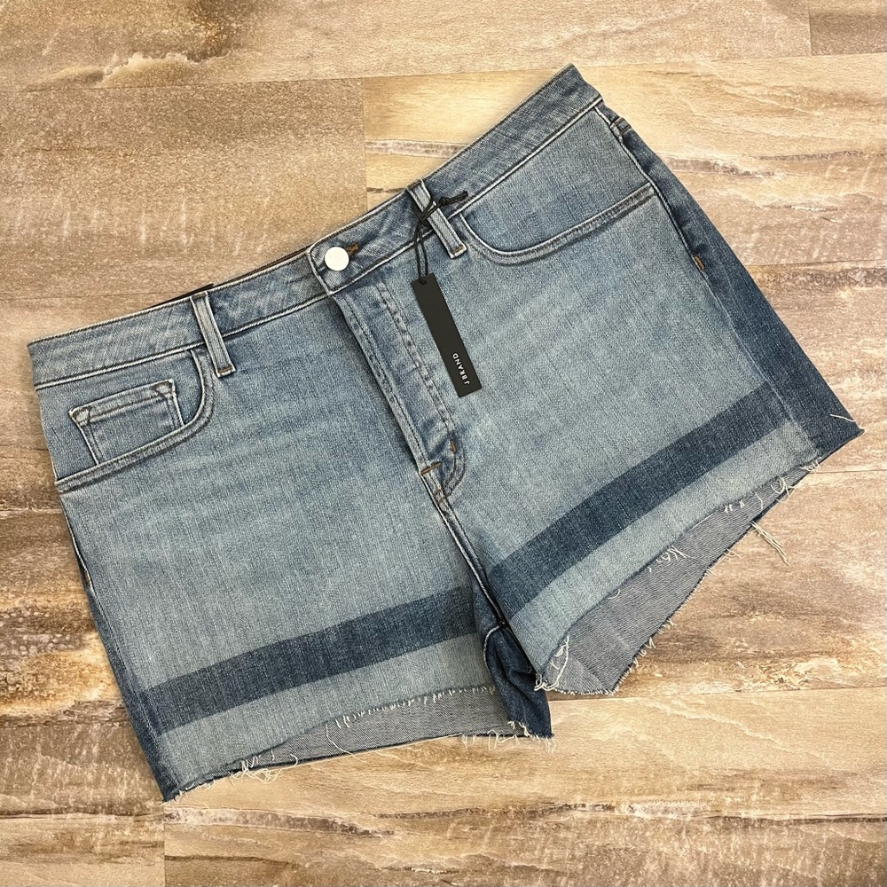 J Brand Gracie High-Rise Blue Denim Jean Shorts Button Fly Size 32